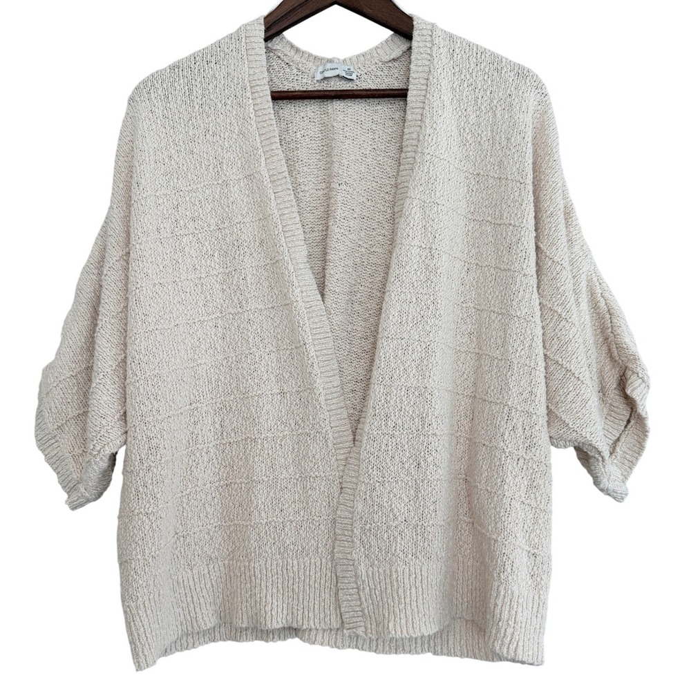 Gentle Fawn Cream Beige Cotton Oversized Dolman Sleeve Cardigan‎ Size XS